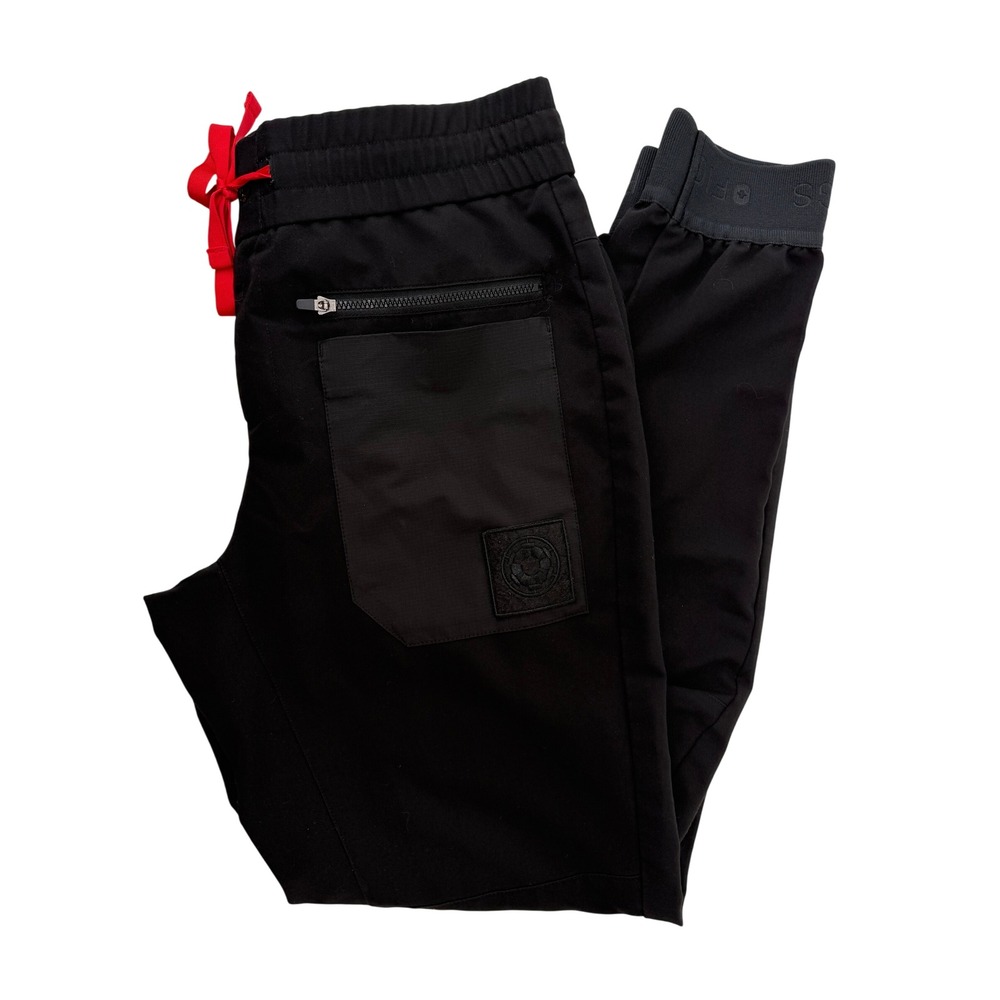 Figs Star Wars Women Small Black Red Jogger Scrub Pants W19SW2044 Multi-Pocket